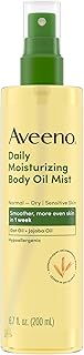 Aveeno Daily Moisturizing Body Oil Mist with Oat Oil and Jojoba Oil for Rough, Dry, Sensitive Skin, Nourishing Body Spray for Smoother, More Even Skin, Paraben- & Silicone-Free, 6.7 fl. oz