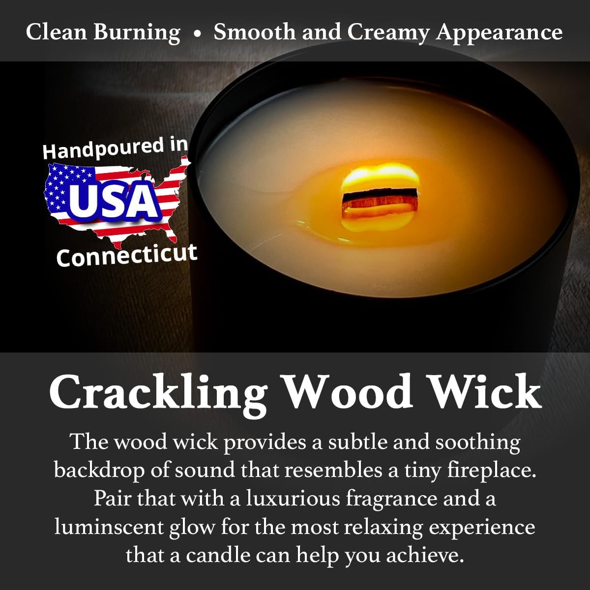 My Favorite Dentist Candle, Wood Wick Cocoa Butter + Cashmere Scented Candle | Coconut Soy Wax | Handmade in CT USA by Holzer Handcrafted | 6oz Modern Tin