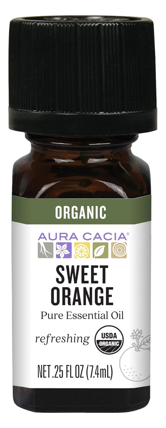 Aura Cacia Organic Sweet Orange Essential Oil 0.25 fl. oz.