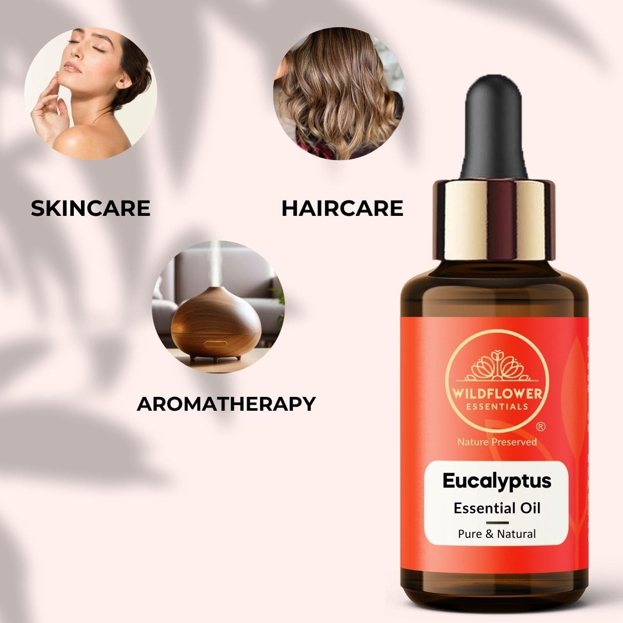 Eucalyptus Essential Oil (Eucalyptus globulus) 100% Natural Steam Distilled Oil For Face, Skin, Hair, Body | with Glass Dropper 1.01 Fl Oz (30ml)