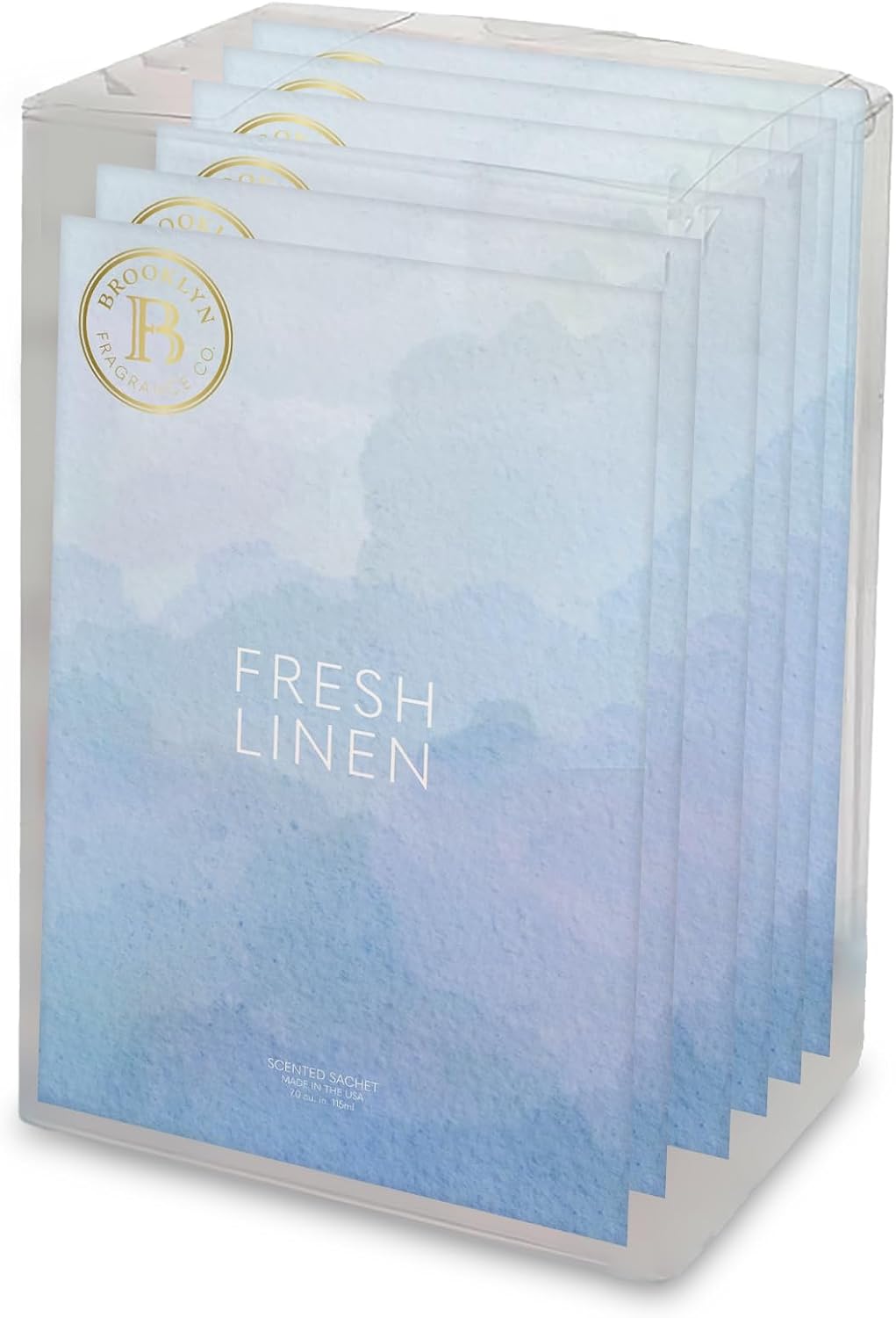 Brooklyn Fragrance Co. Water Color Sachet Bags – Fresh Linen Scented Pouches – Perfect Aroma for Drawers, Closets, Cars and Bathrooms – Long-Lasting Fresh Scent Sachets (6- Pack)