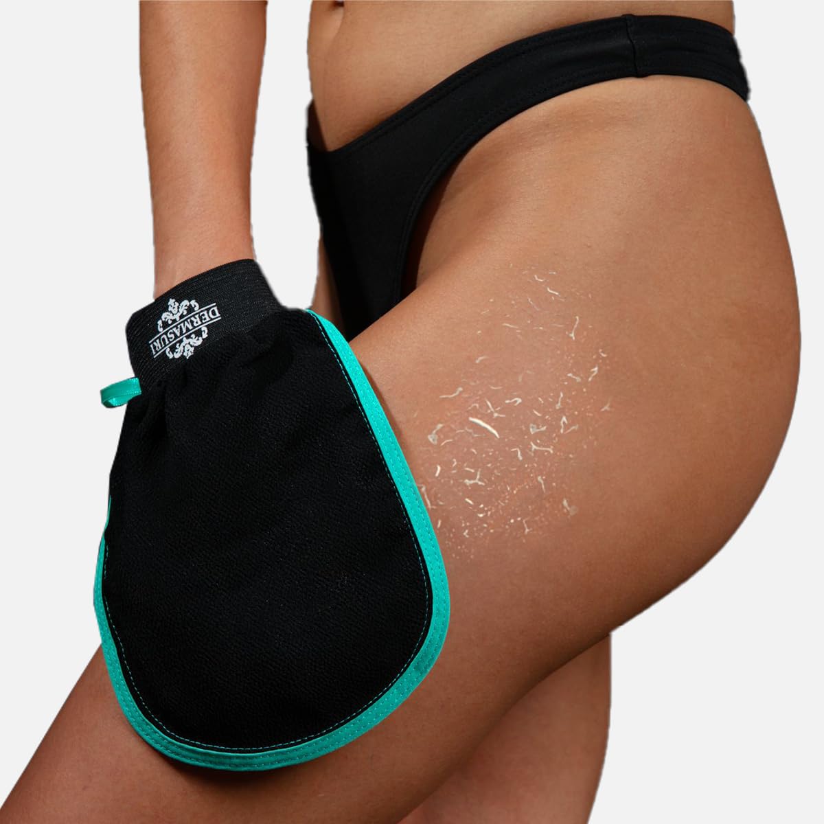 Dermasuri - Deep Exfoliating Glove - Korean Exfoliating Mitt & Body Scrubber - Keratosis Pilaris Treatment Scrub - Self Tanner Mitt & Ingrown Hair Exfoliator - Shower Gloves for Women & Men - (1 Pack)