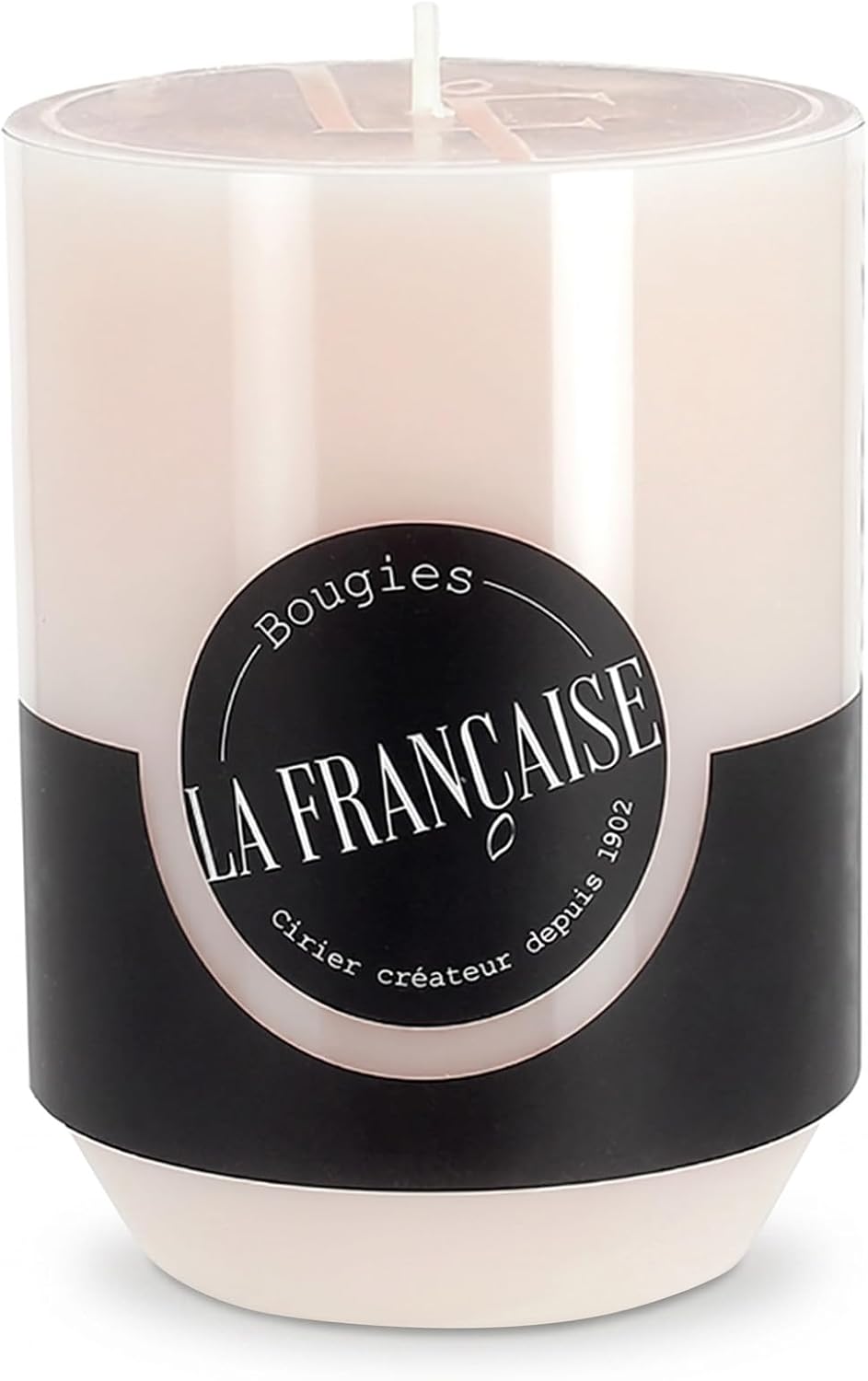 Bougies la Française Scented Pillar Candle, Peony Pink with Rose, Red Fruits and Elderberry Blossom, Made in Tunisia, Approx. 45-Hour Burn Time, 2.76 x 3.74 Inches