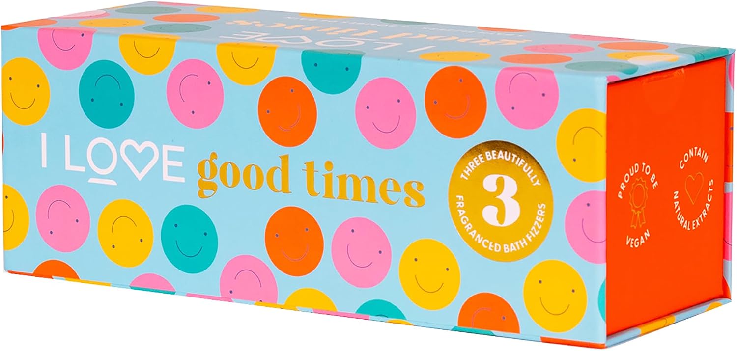 I LOVE Special Moments Good Times Bath Fizzer Pack - Natural Bath Bombs Gift Set - Shea Butter Bath Bombs Set - Spa Gift Set for Women - 3 pc