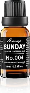 Gooamp SUNDAY-004 Essential Oil Blend for Diffuser - Essential Oils for Ultrasonic and Waterless Diffusers and DIY Crafts with Daylily/Caramel/Eaglewood - 10mL 0.33fl.oz