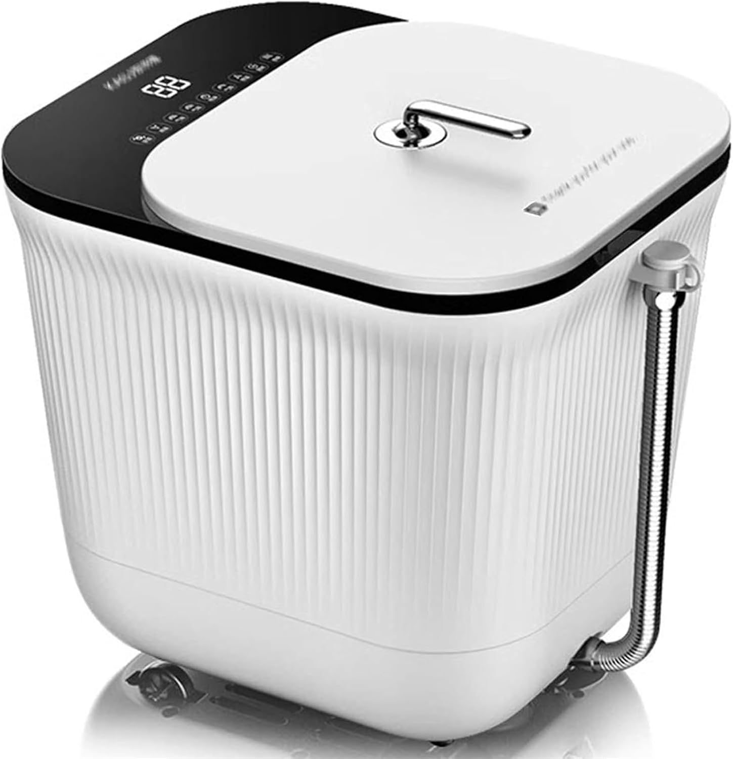 Foot Spa Bath Massager with Heat， Portable Foot Soak Tub with Lid Heat Temperature Control Bubbles