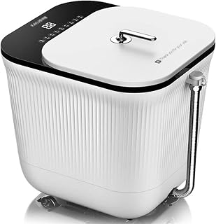 Foot Spa Bath Massager with Heat， Portable Foot Soak Tub with Lid Heat Temperature Control Bubbles