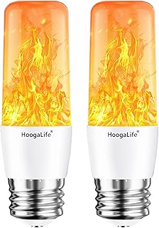 HoogaLife Flame Light Bulbs, Warm Flickering Light Bulbs Effect of Real Fire, E26 Led Flame Light Bulb for Christmas, Halloween, Party Patio Porch Home Holiday Indoor & Outdoor Decorations-2 Pack