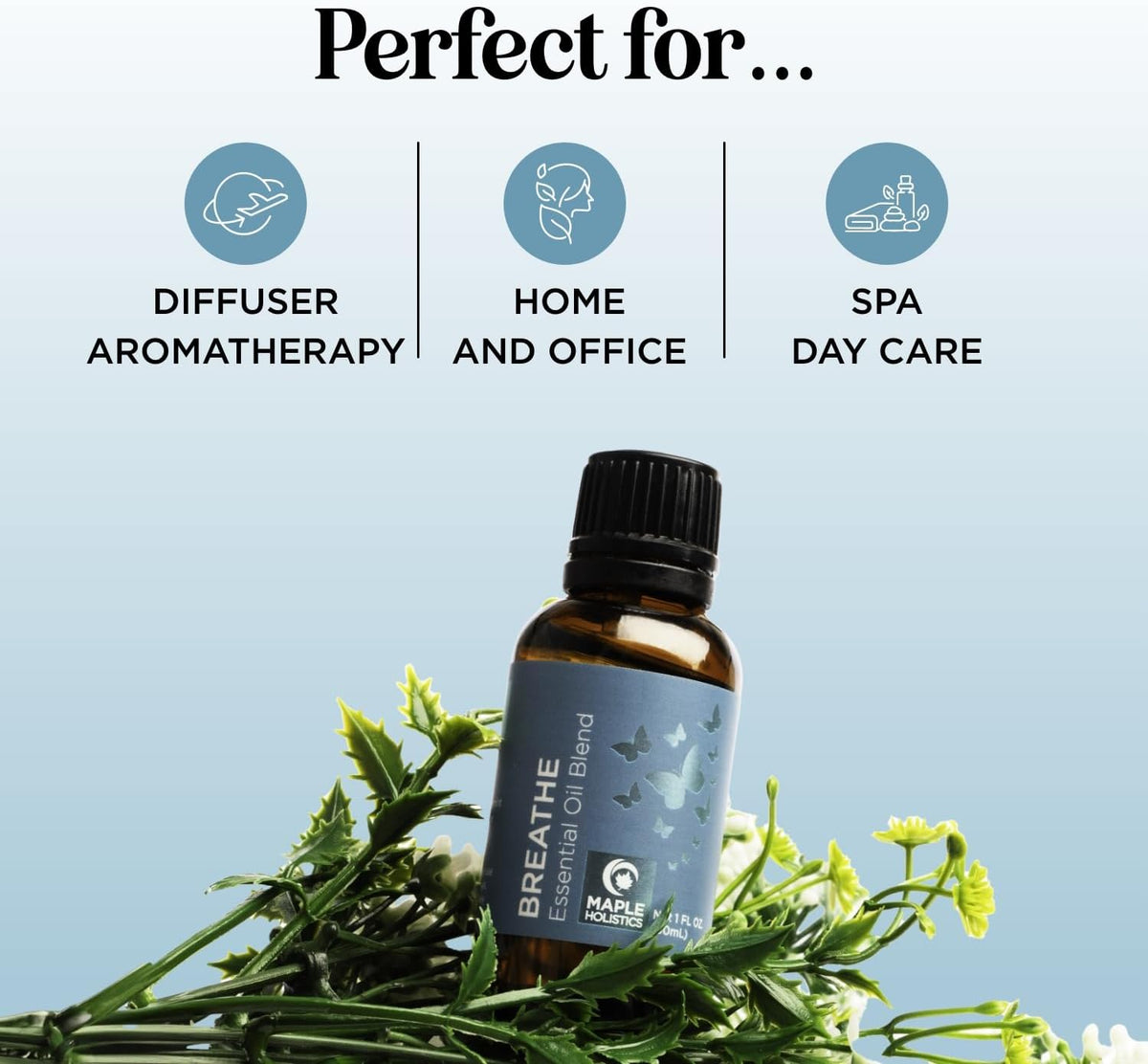 Breathe Essential Oil for Diffuser - Invigorating and Refreshing Breathe Essential Oil Blend with Eucalyptus Peppermint Tea