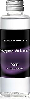 WEALD TRIBE Stick Scent Diffuser Oil Refill | Eucalyptus & Lavender Scent 4 fl oz(120ml) Home Fragrance Defusers | Scented Aroma Essential Oil ReedDiffuser Sets with 6 Sticks