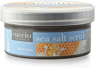 Cuccio Naturale Sea Salt Scrub - Gently Exfoliates To Remove Dead Skin Cells - Leaves Skin Supple, Radiant And Youthful Looking - Paraben And Cruelty Free - Milk And Honey - 19.5 Oz