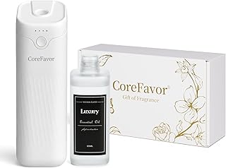 Waterless Essential Oil Diffuser (M60) with 120ml Oil, Rechargeable Portable Battery-Operated Cold Air Aroma Scent, 4 Adjustable Intensity Levels, Quiet Diffuser for Home Bedroom (Luxury)