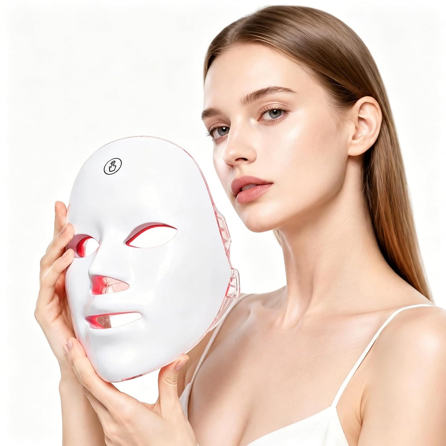 Red Light Therapy for Face,Red Light Mask for Anti-Aging, LED Face Mask Light Therapy Adjustable Brightness with 7-Color LED Facial Mask, Rechargeable Light Care Beauty Device for Home Use