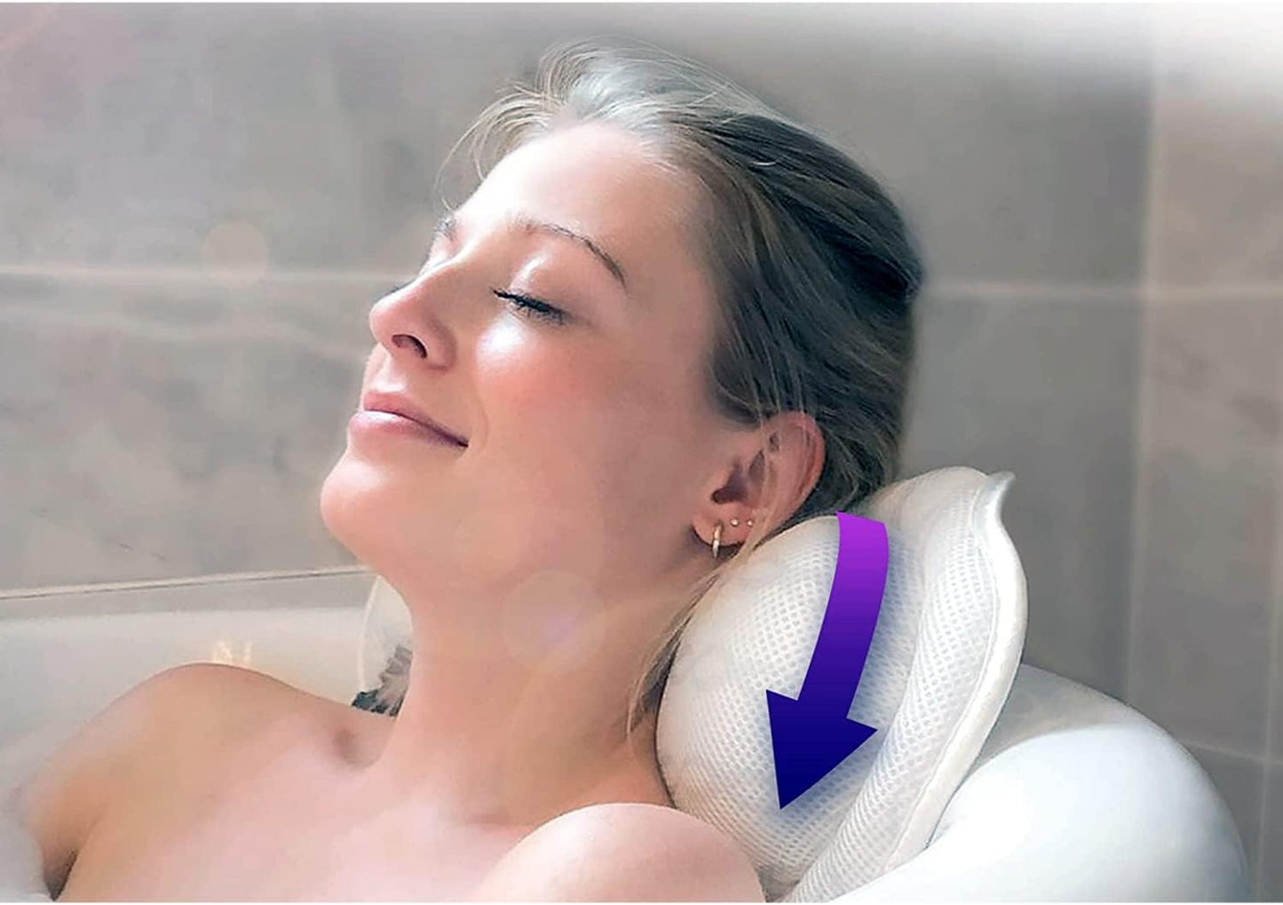 Luxury Ergonomic Bath Spa Tub Relax Pillow Cushion Headrest Neck Back Support