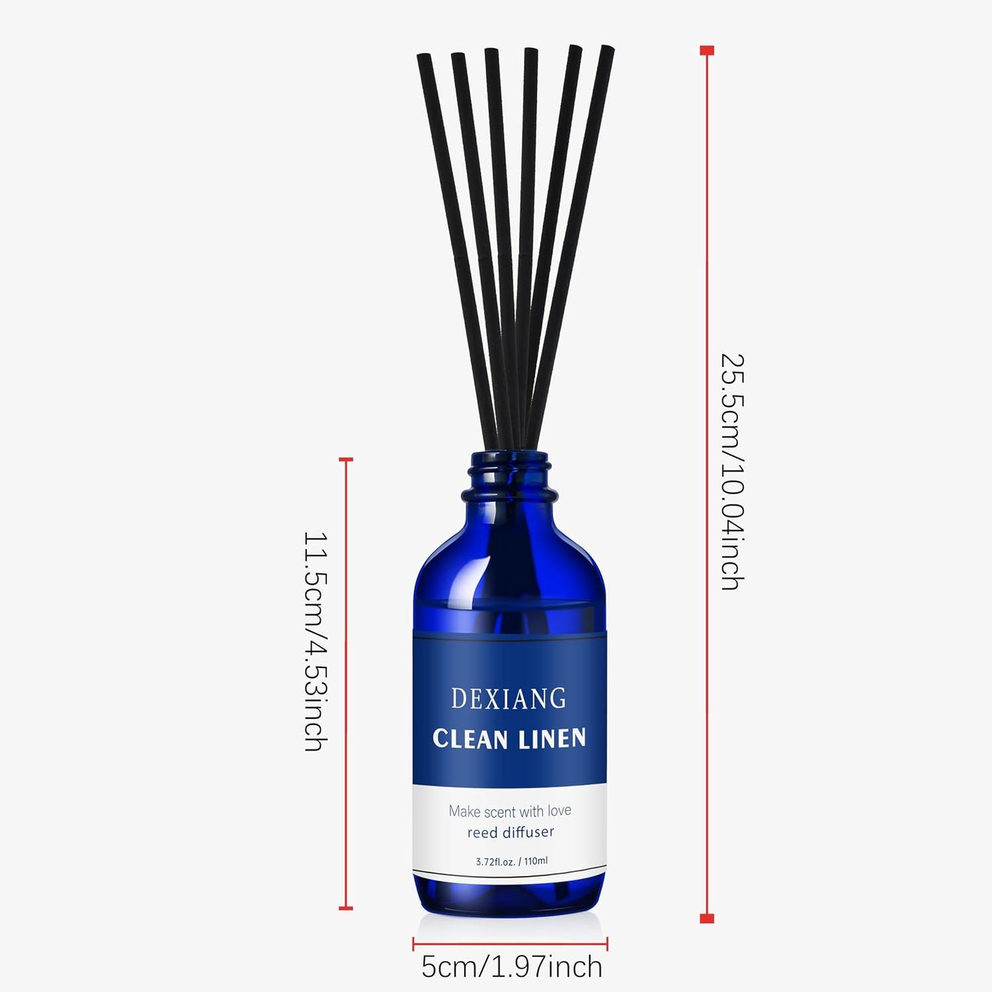 Reed Diffuser Set of 2, Lemon Verbena/Clean Linen，Each Bottle is 3.72 Oz (110 ml) Scent Diffuser, Comes with 12 Diffuser Sticks,Fragrance and Gifts,Room Decor& Home Decor
