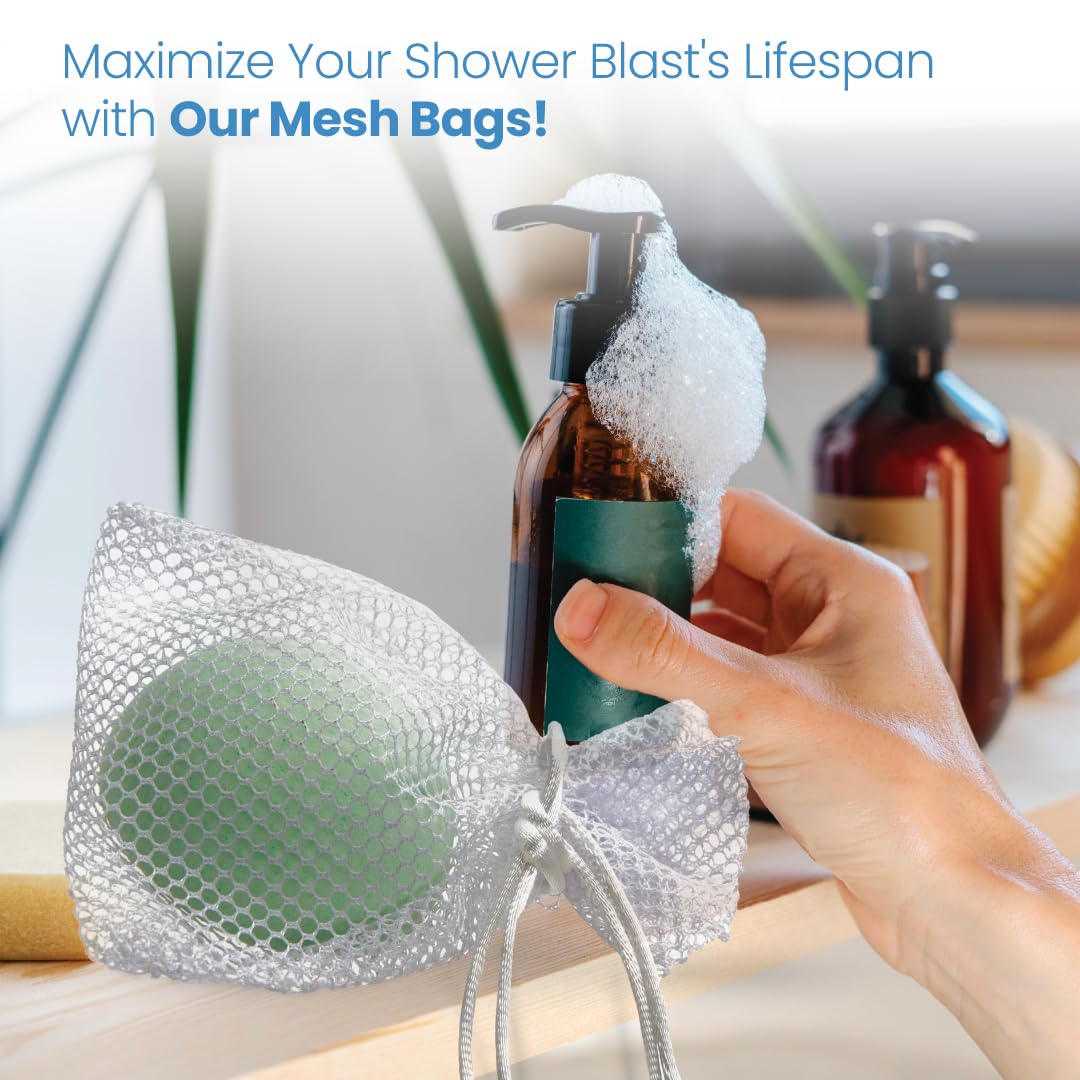 Ginger Lily Farms Botanicals Shower Blast Mesh Bag, Extends The Life Of Shower Blast, White, 12 Count