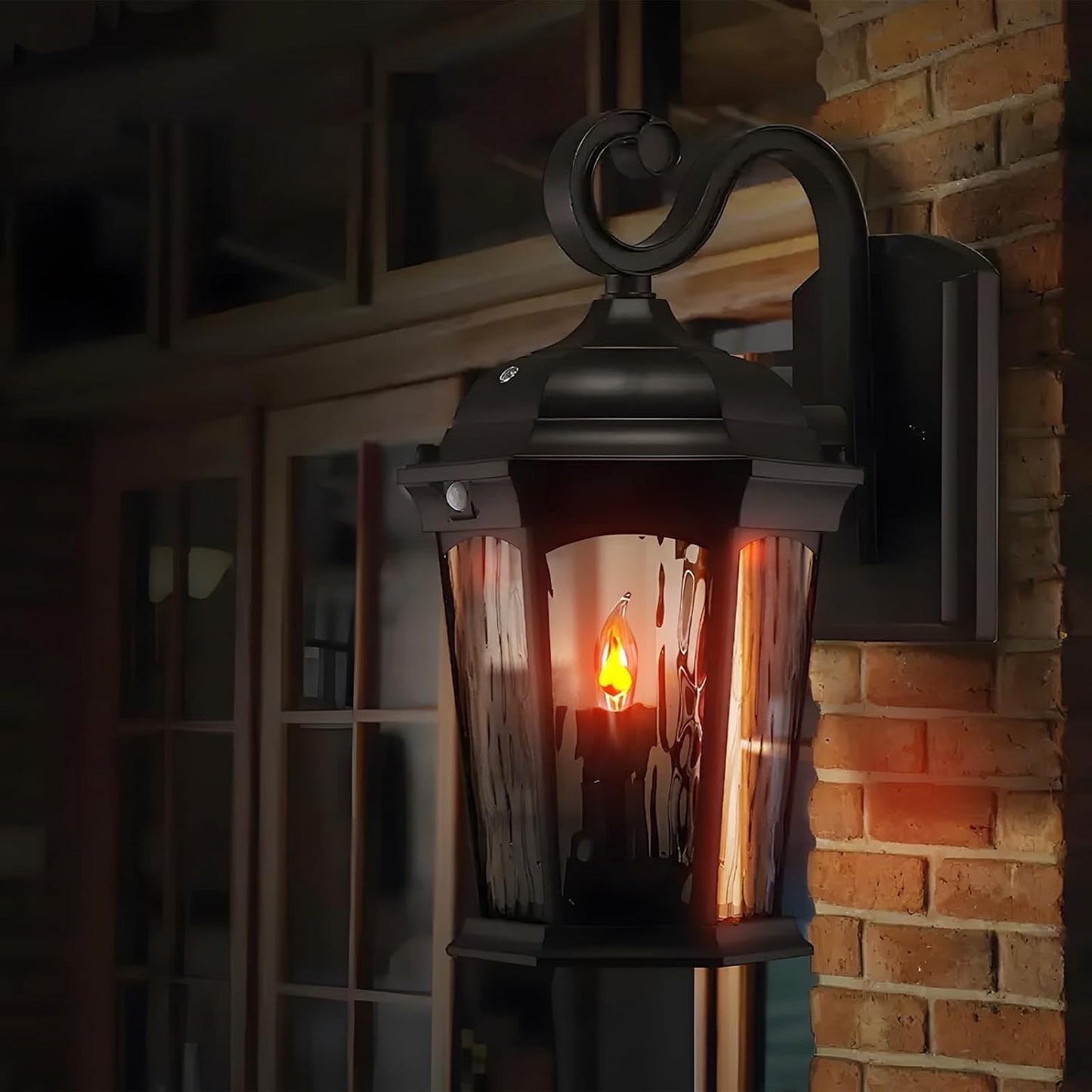 Hompavo Upgraded Flame Light Bulbs, Compact E12 Chandelier Base Candle Flickering Fire Light Bulb for Halloween Christmas Party Porch Indoor & Outdoor Home Decor - 6 Pack