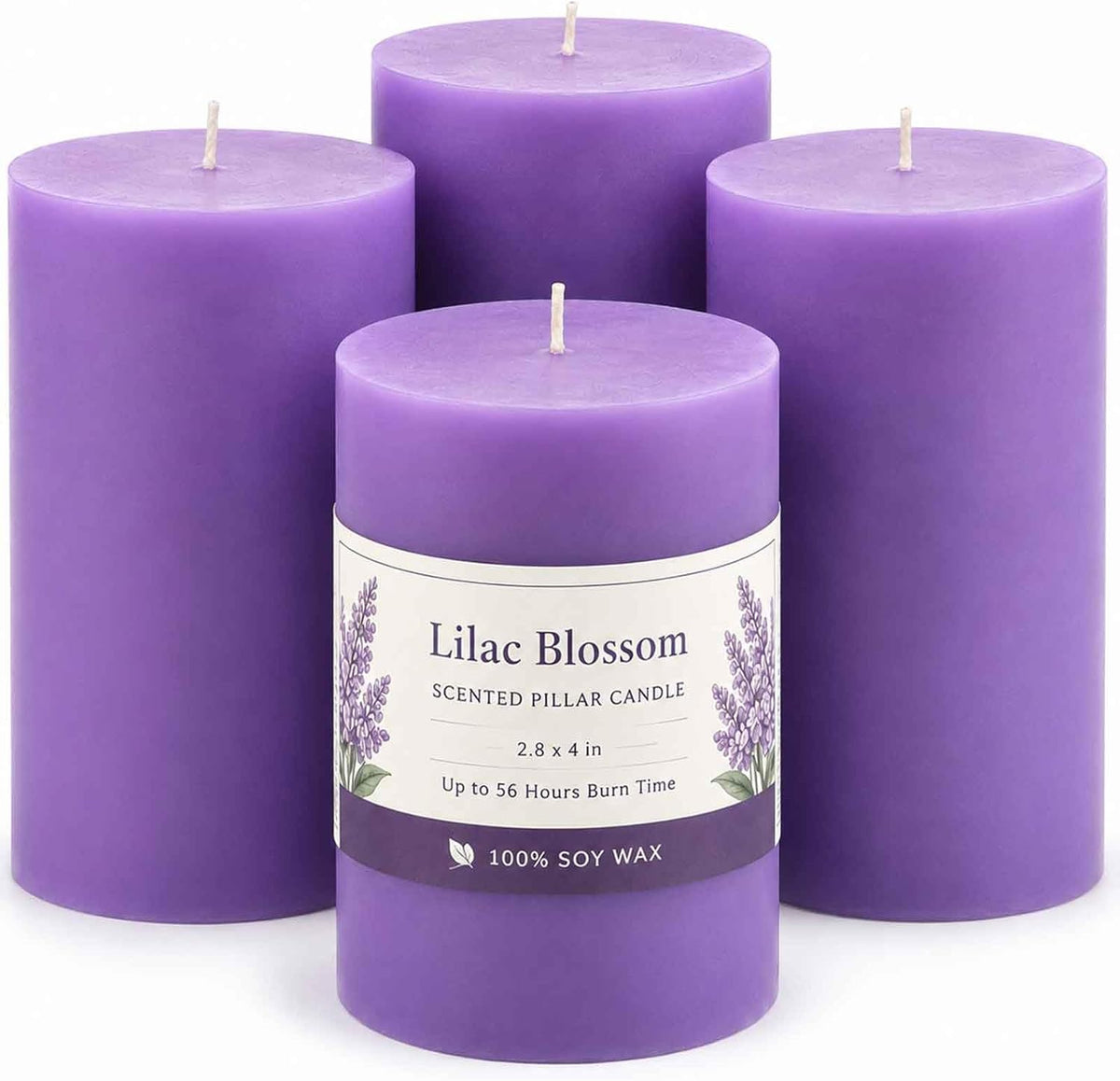 Lilac Scented Pillar Candles