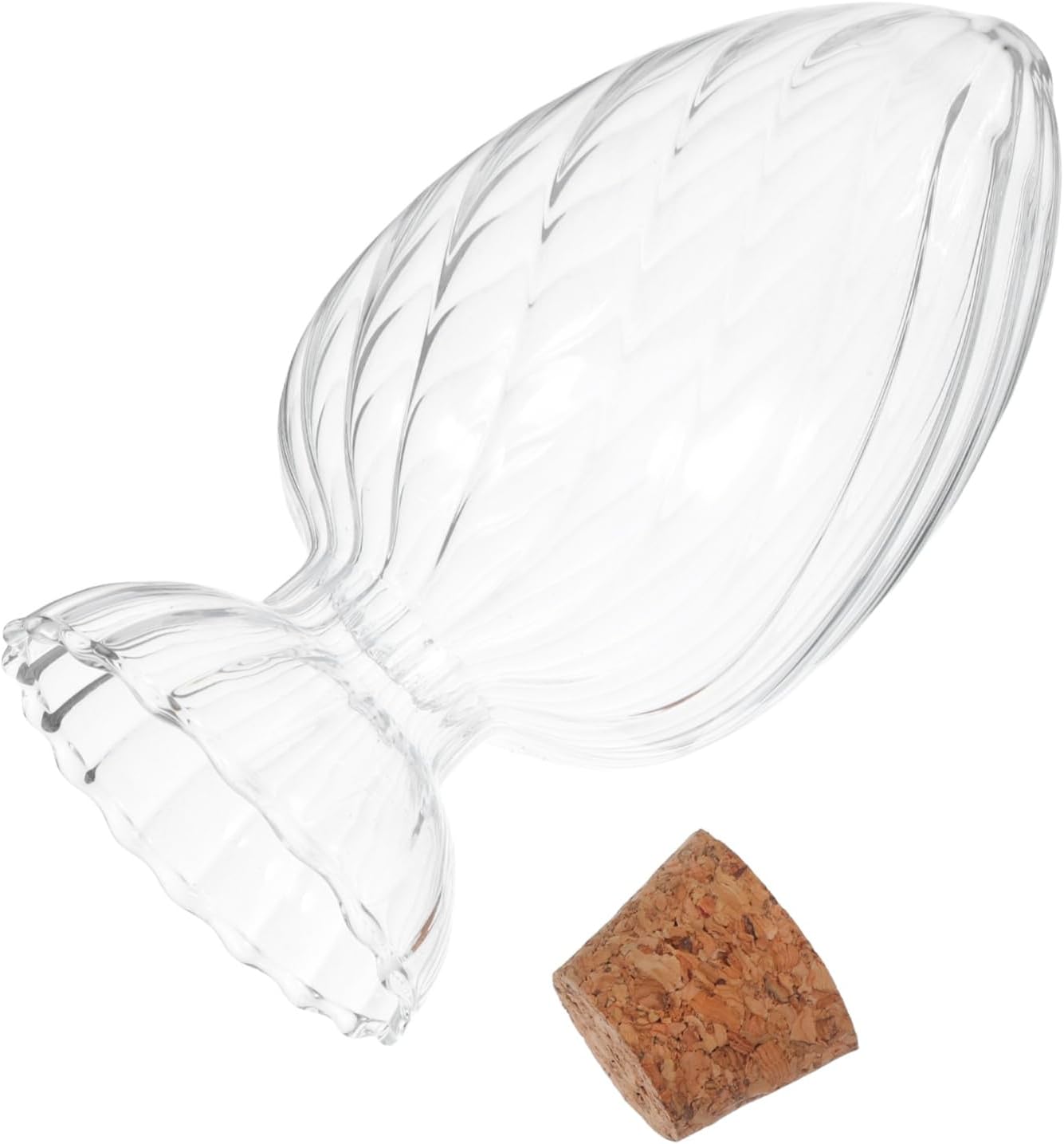 Cabilock Helix Shaped Match Holder Clear Glass Match Sticks Cloche Empty Upside Down Holder Jar for Dining Table Fireplace Bathroom Decoration