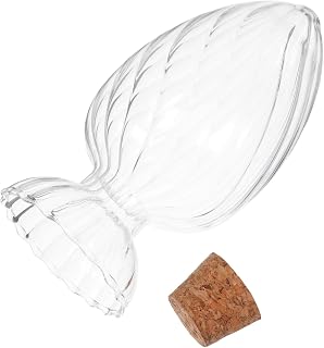 Cabilock Helix Shaped Match Holder Clear Glass Match Sticks Cloche Empty Upside Down Holder Jar for Dining Table Fireplace Bathroom Decoration