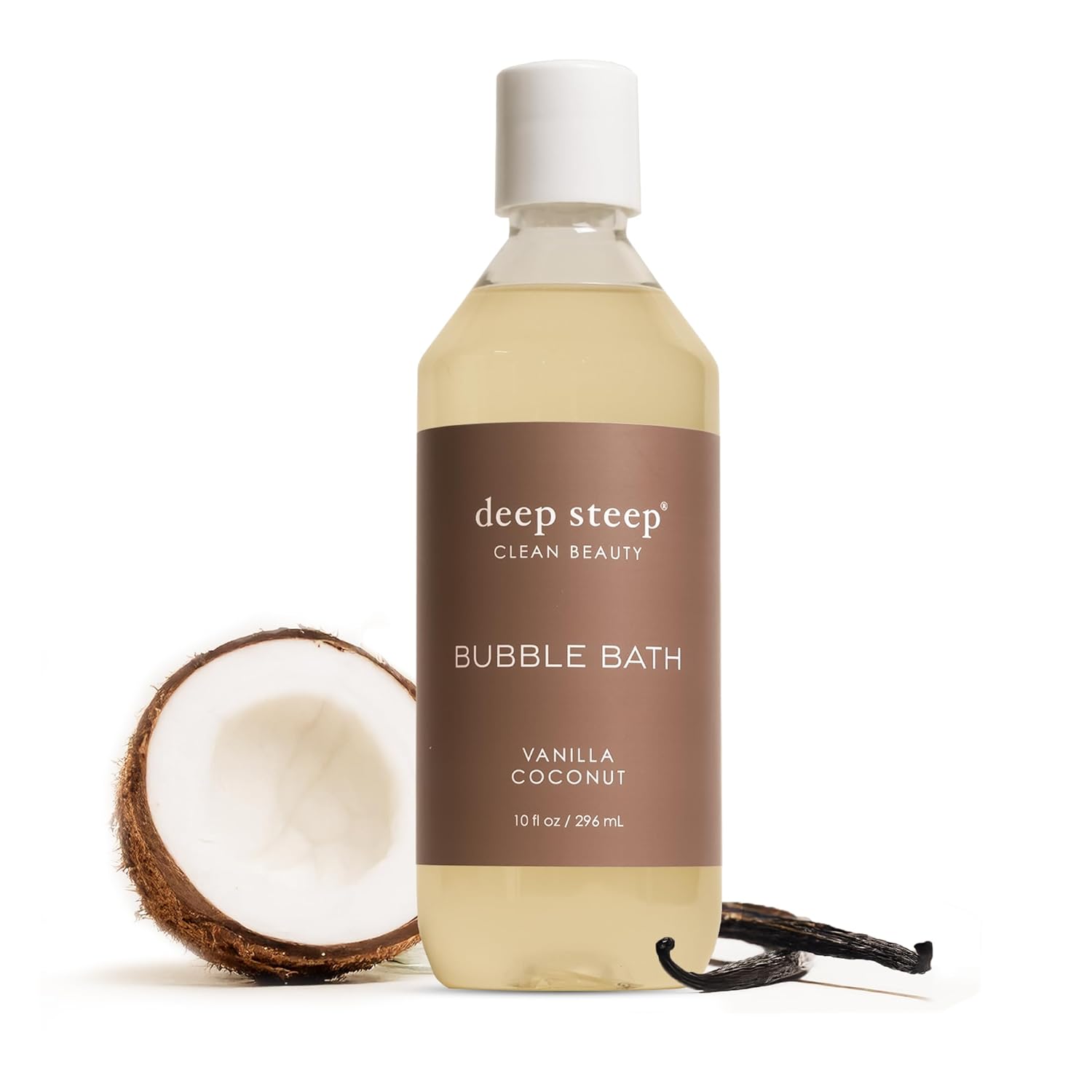 Deep Steep Bubble Bath, Vanilla Coconut, 10 oz – Soothing Soak with Shea Butter, Argan Oil, Aloe Vera & Coconut Oil – Vegan, Sulfate-Free, PH-Balanced Clean Beauty