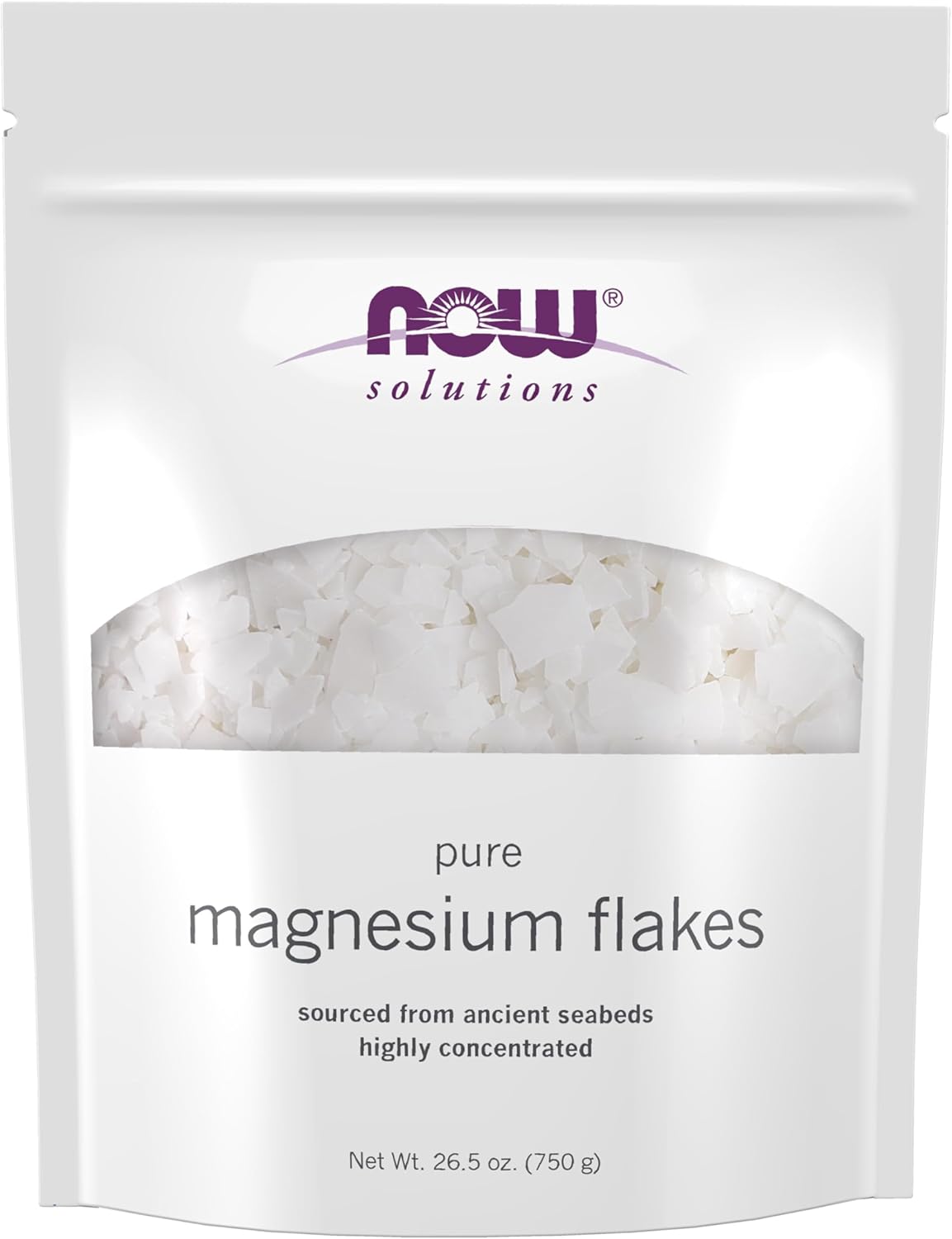 Now Solutions, Magnesium Flakes, Pure, from the Ancient Seabed, Highly Concentrated, 26.5-Ounce