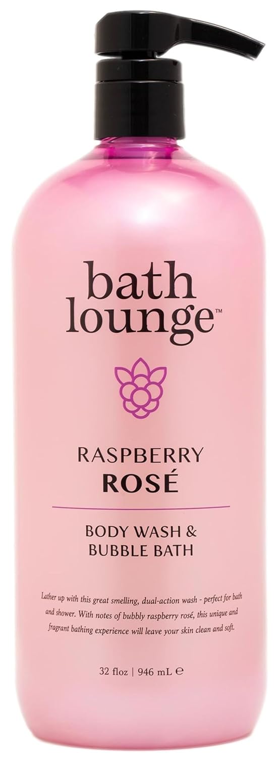 Body Wash & Bubble Bath – Raspberry Rose 32 Fl Oz | Dual-Action Cleanser for Bath & Shower | Cleanses, Refreshes, Softens
