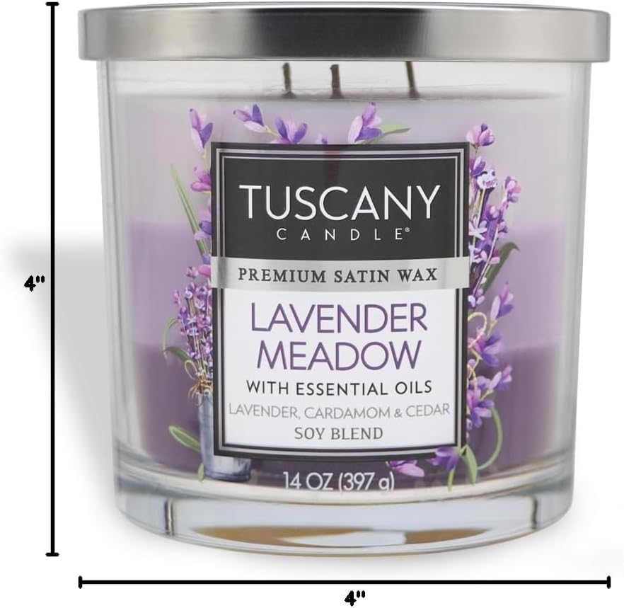 Tuscany Candle Lavender Meadow: Cardamon, Lavender & Cedarwood Scented Candle, 14 oz