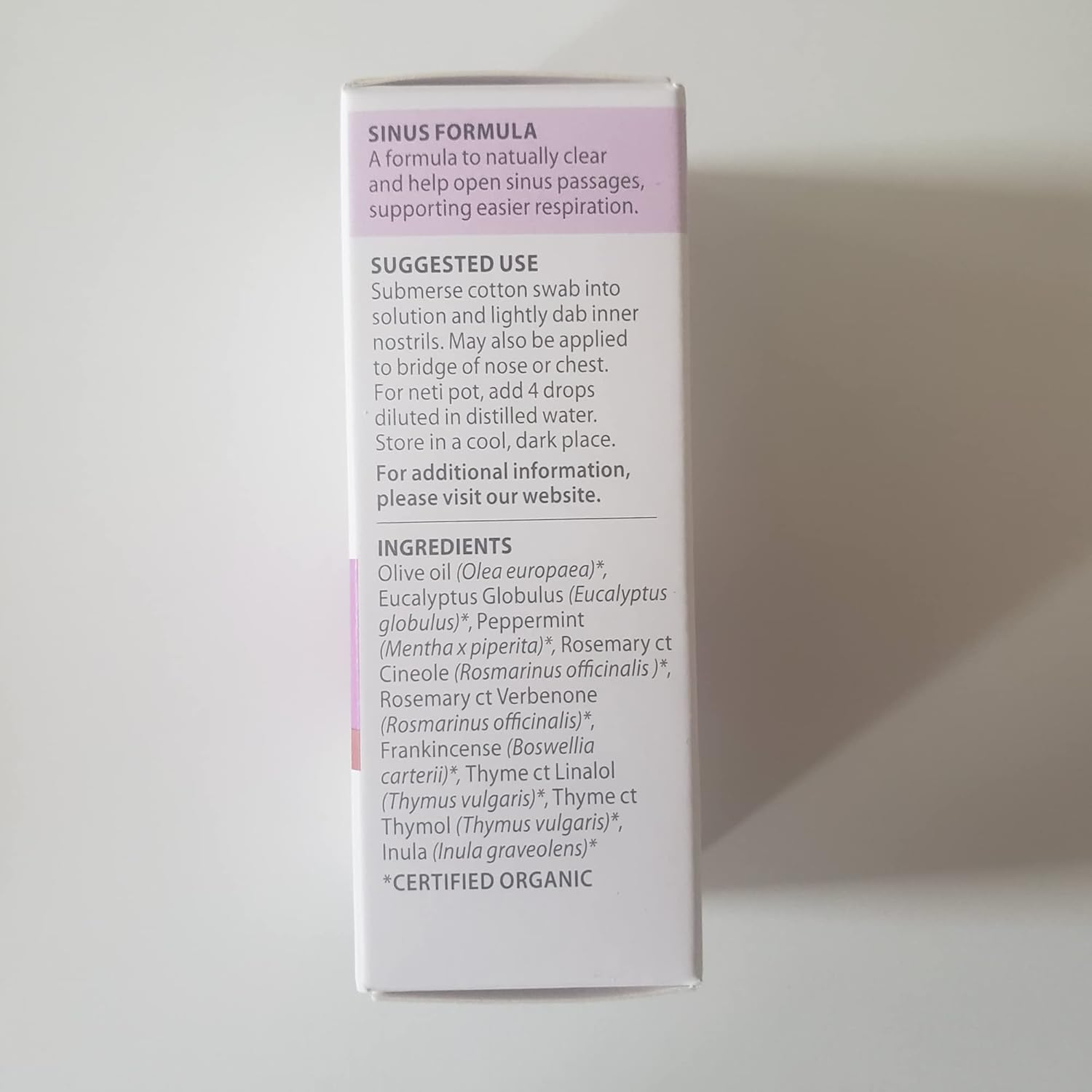Pranarom - Sinus Formula Essential Oil Blend (5ml) - Olive Oil, Eucalypts, Peppermint, Rosemary, Frankincense, & Thyme - 100% Pure Essential Oil for Topical Use | USDA and ECOCERT Certified Organic