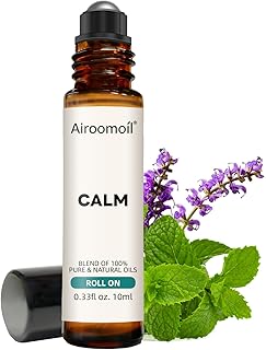Calm Essential Oil Roll-On – 0.33 Oz Portable Travel Size, 100% Natural, Gentle Floral-Citrus Aroma for Aromatherapy & Self Care – Pre-Diluted Rollerball, Skin-Friendly – Gift for Women