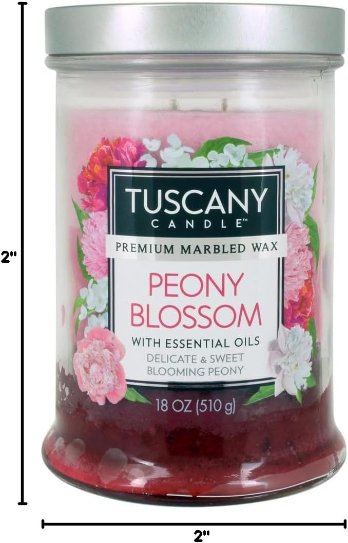 Tuscany Candle Peony Blossom: Peony & Rose Scented Candle, 18 oz
