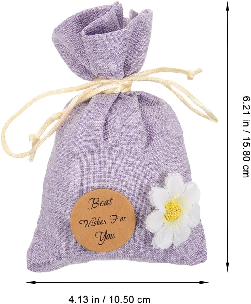 DECHOUS Empty Sachet Bags 10 Pack Small Drawstring Sachet Pouches 6.22X4.13 Inch Cotton Refillable Bags for Jewelry Spice Storage and Home Fragrance