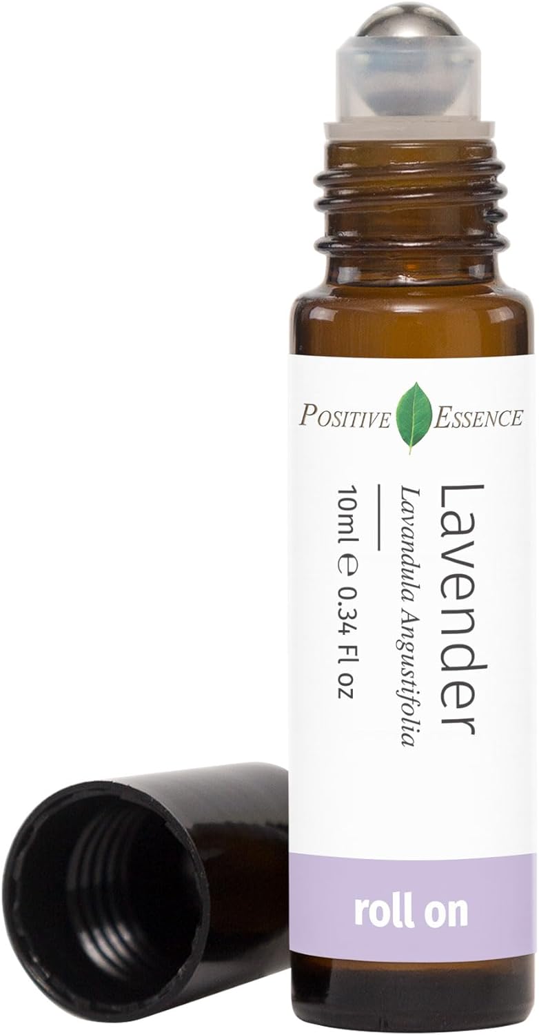 Lavender Essential Oil Roll On, Pure Lavender Essential Oil and Jojoba Oil for Relaxation and Skin Application, Leak-Proof Rollerball (10 mL)