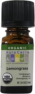 Aura Cacia Organic Lemongrass Essential Oil, .25 oz (7.4ml)