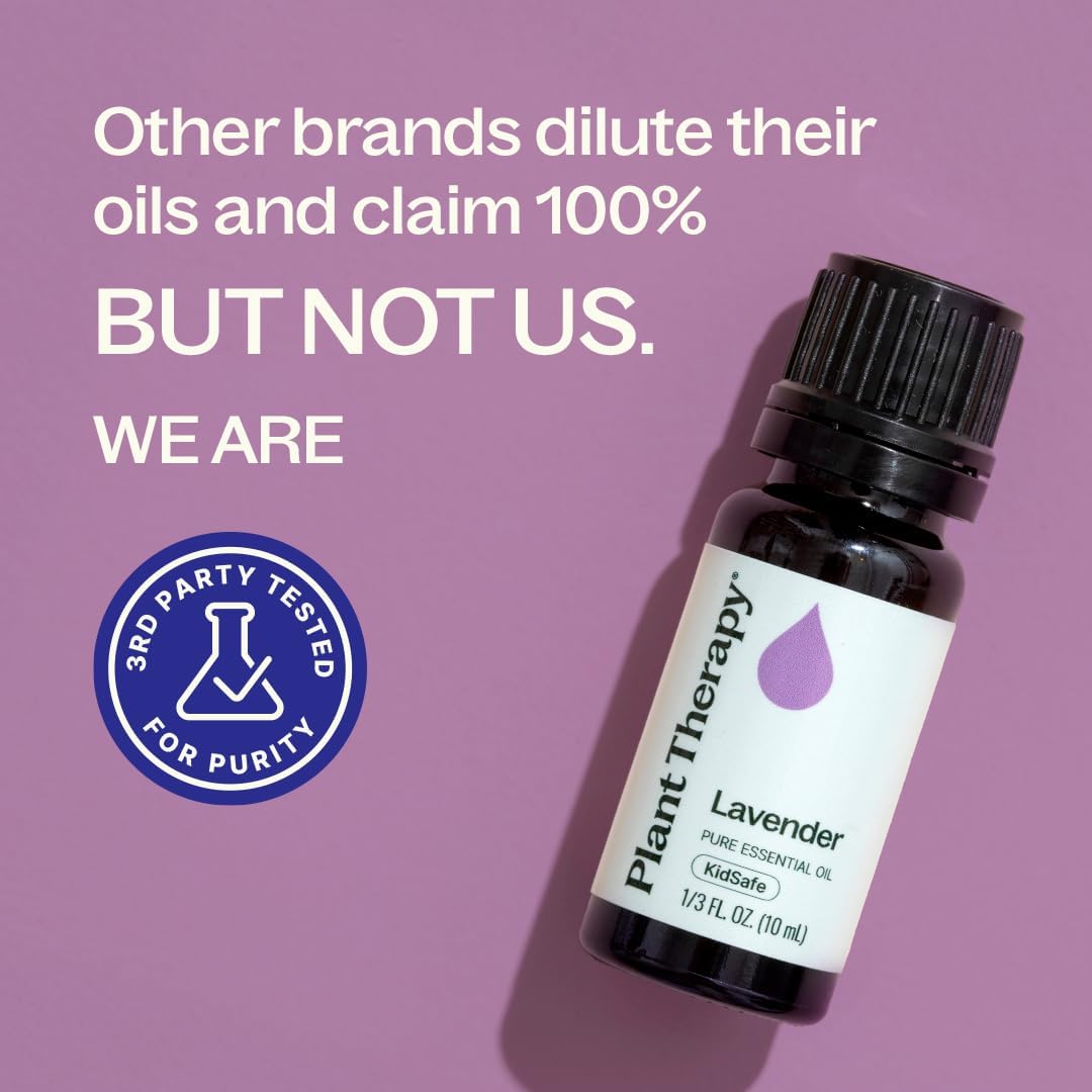Plant Therapy Lavender Essential Oil 100% Pure, Undiluted, Therapeutic Grade, Aromatherapy Diffuser for Relaxation and Body Care, Healthy Skin and Hair, 10 mL (1/3 oz)