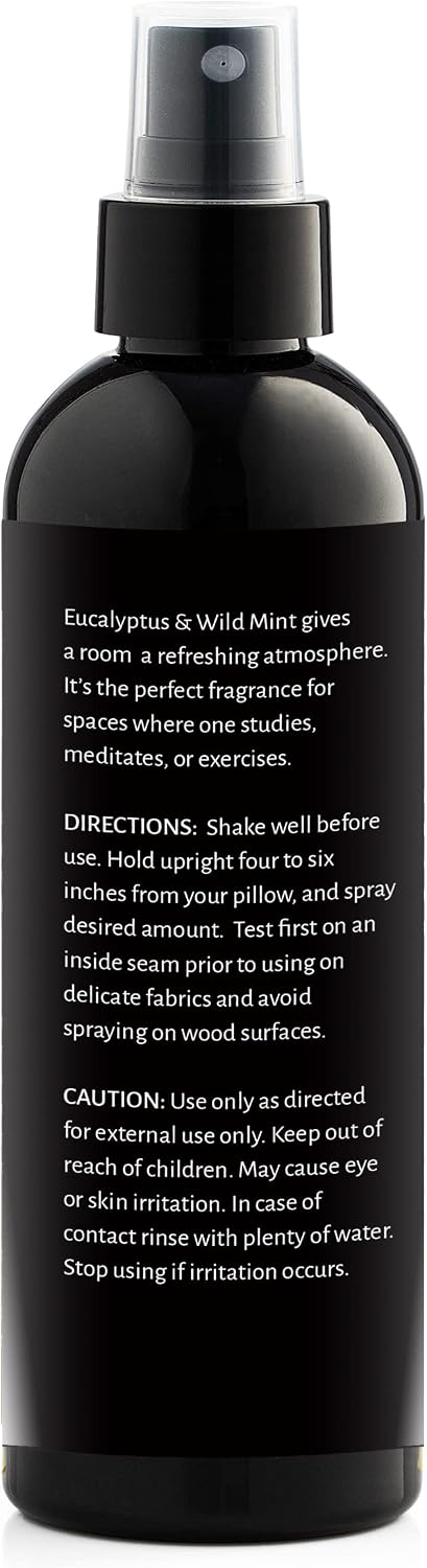 Aromasong Eucalyptus & Wild Mint Pillow Spray - All Natural Calming Linen & Bedtime Mist for Deep Sleep - Aromatherapy Essential Oils for Sleeping