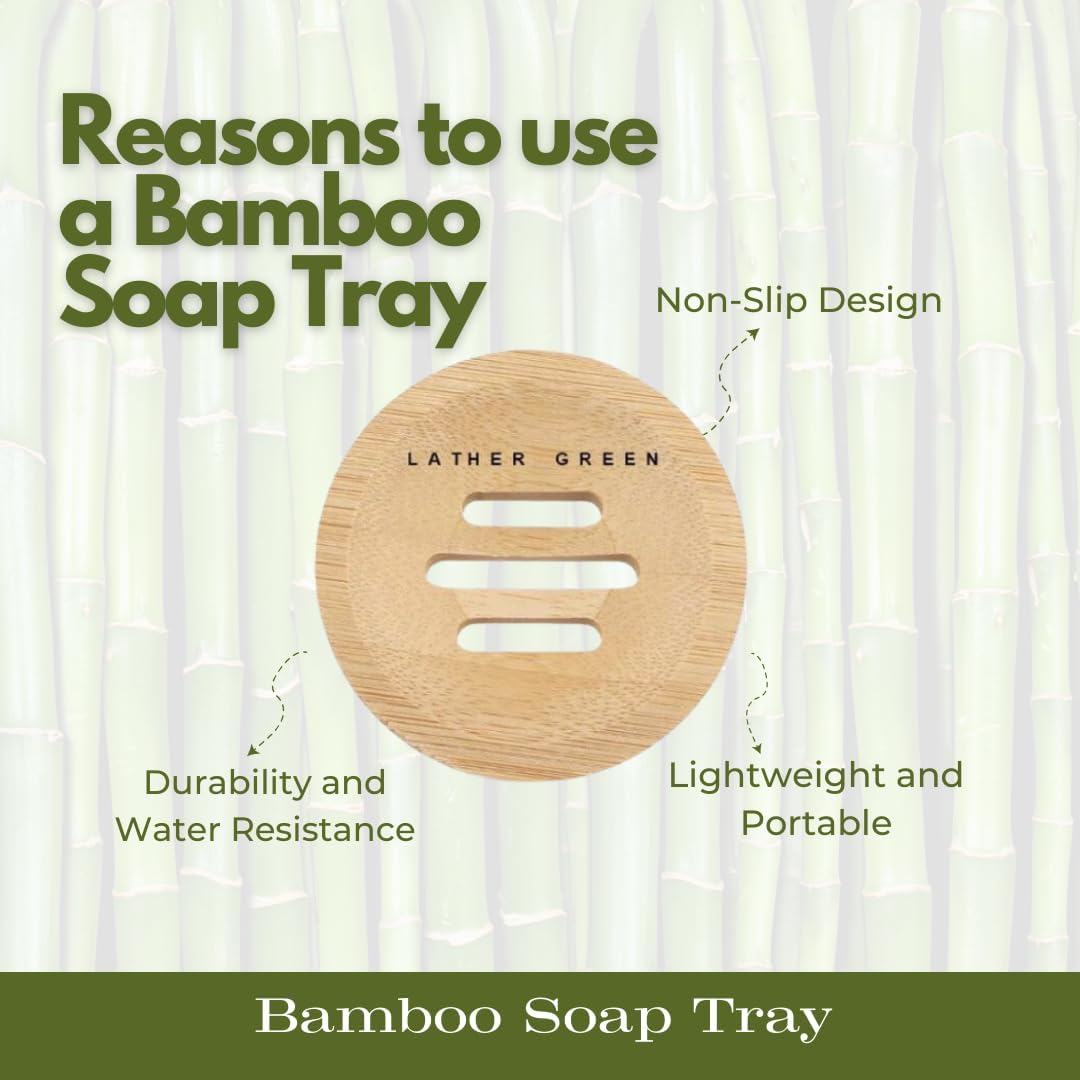 Bamboo Soap Dish & Shower Steamer Holder, Soap Tray and Shower Steamer Tray Eco-Friendly with Drainage, Durable Design