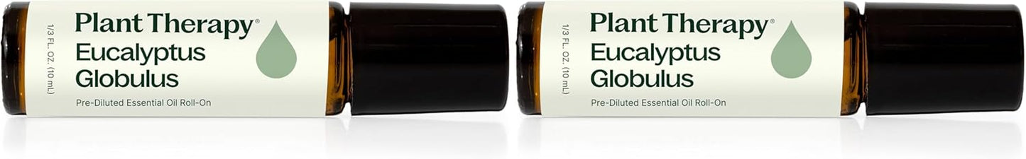 Plant Therapy Eucalyptus Pre-Diluted Essential Oil Roll-On 10mL (1/3 oz), 100% Pure, for Clear Breathing, Aromatherapy and Topical Use (Pack of 2)