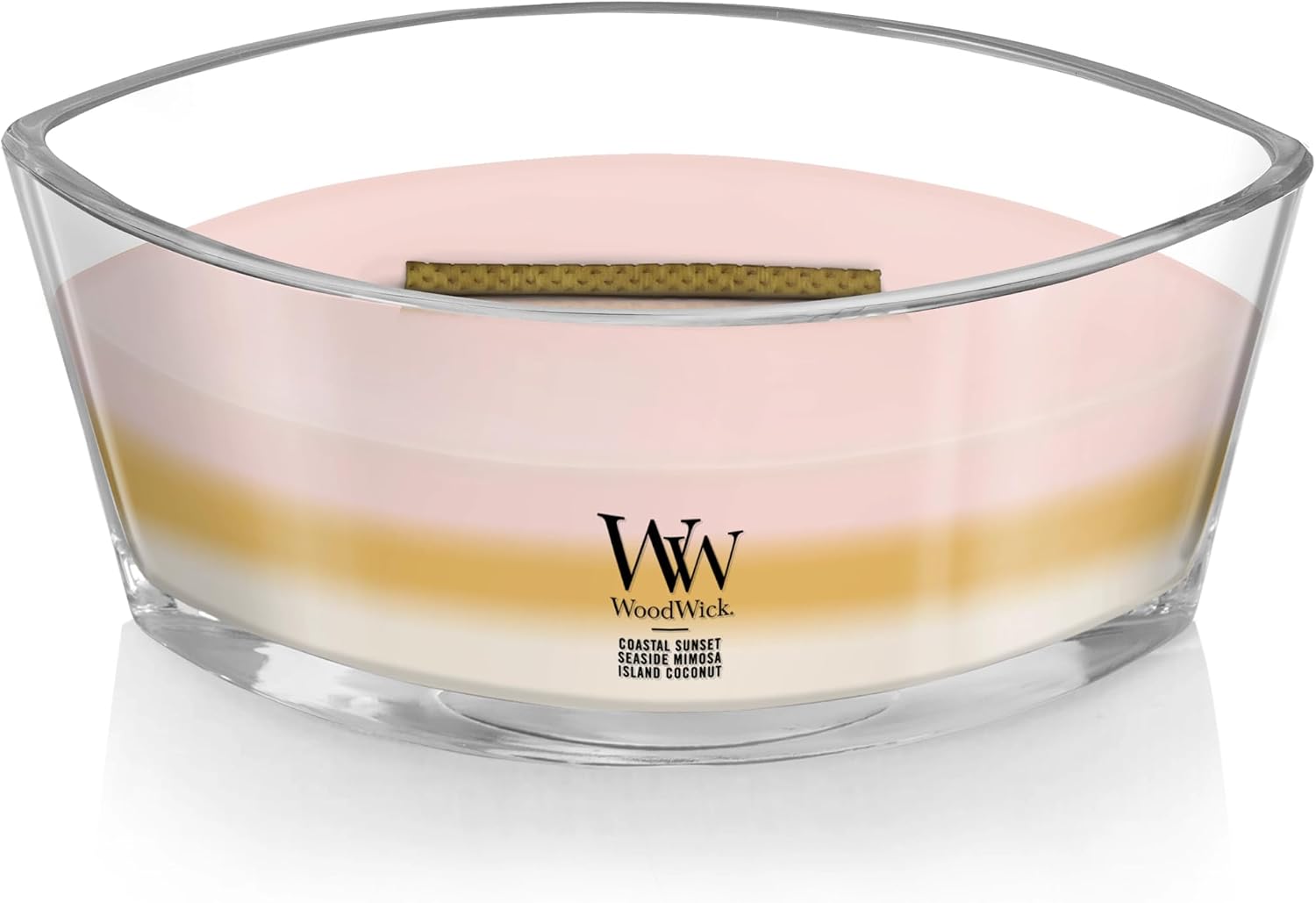 WoodWick Island Getaway Trilogy Gifts for Women and Men, 16 oz Ellipse Trilogy Candle with Crackling Wick