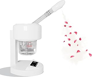 Nano Ionic Facial Steamer, 360° Rotatable Portable Mist Sprayer, Warm Mist Face Steamer for Pores Deep Cleansing Skin Moisturizing, Home SPA Facial Skin Care Device, White