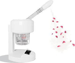 Facial Steamer Nano Ionic Face Steamer for Home Use, 360 ° Rotating Portable Spray，Face Steamer for Facial Deep Cleaning.(White)