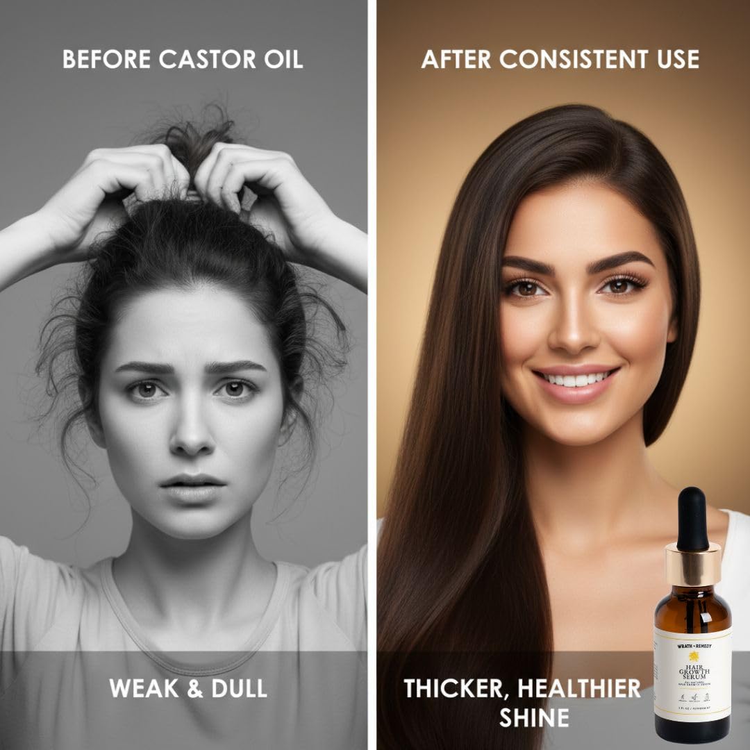 Castor Oil Organic Hexane Free — USDA Certified, 100% Pure Cold Pressed Organic Castor Oil for Hair Growth & Strength, Fuller Lashes & Eyebrows, Hydrated & Rejuvenated Skin (Finest Glass Bottle, 4OZ)