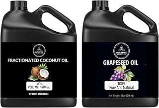 Naturevibe Botanicals Fractionated Coconut Oil 32oz and Grapeseed Oil 32oz | Oil Combo