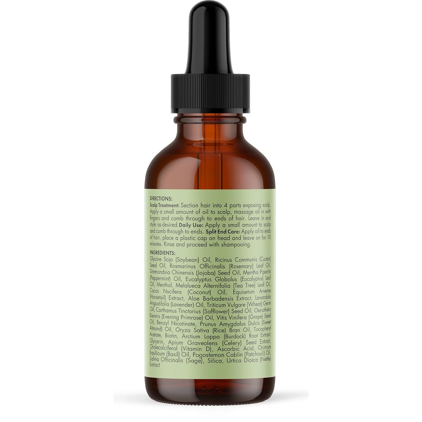 Mielle Organics Rosemary & Mint Hair Oil - Strengthening Biotin Oil Infused Frizzy & Damaged Hair Care - Split Ends & Dry Scalp Treatment to Support Longer, Healthier Strands, 2 Ounce