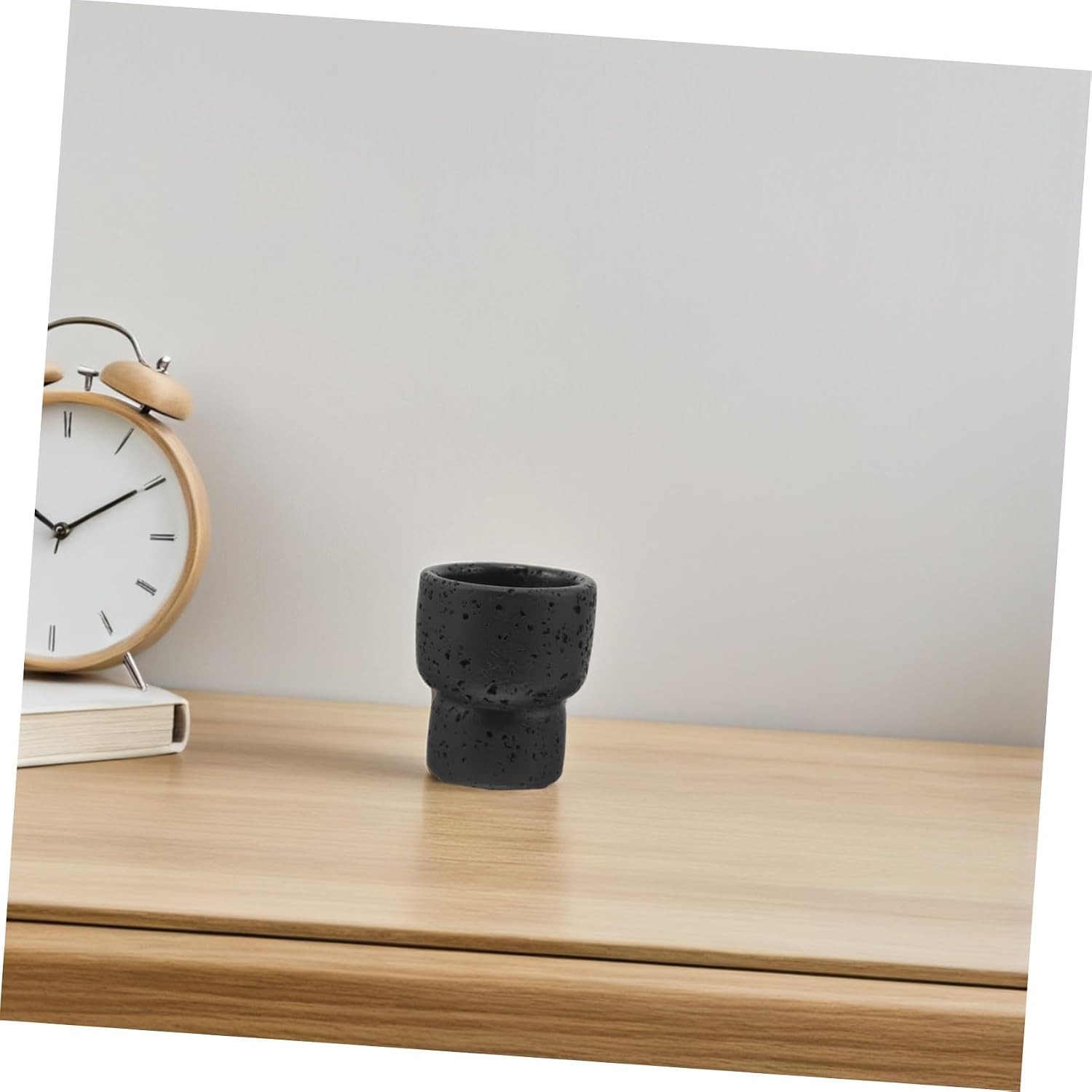 Cement Match Holder Jar for Matchstick Storage and Candle Lighting with Black Rustic Design, Suitable for Fireplace and Kitchen Tasks, Can Store Several Match Boxes an Elegant