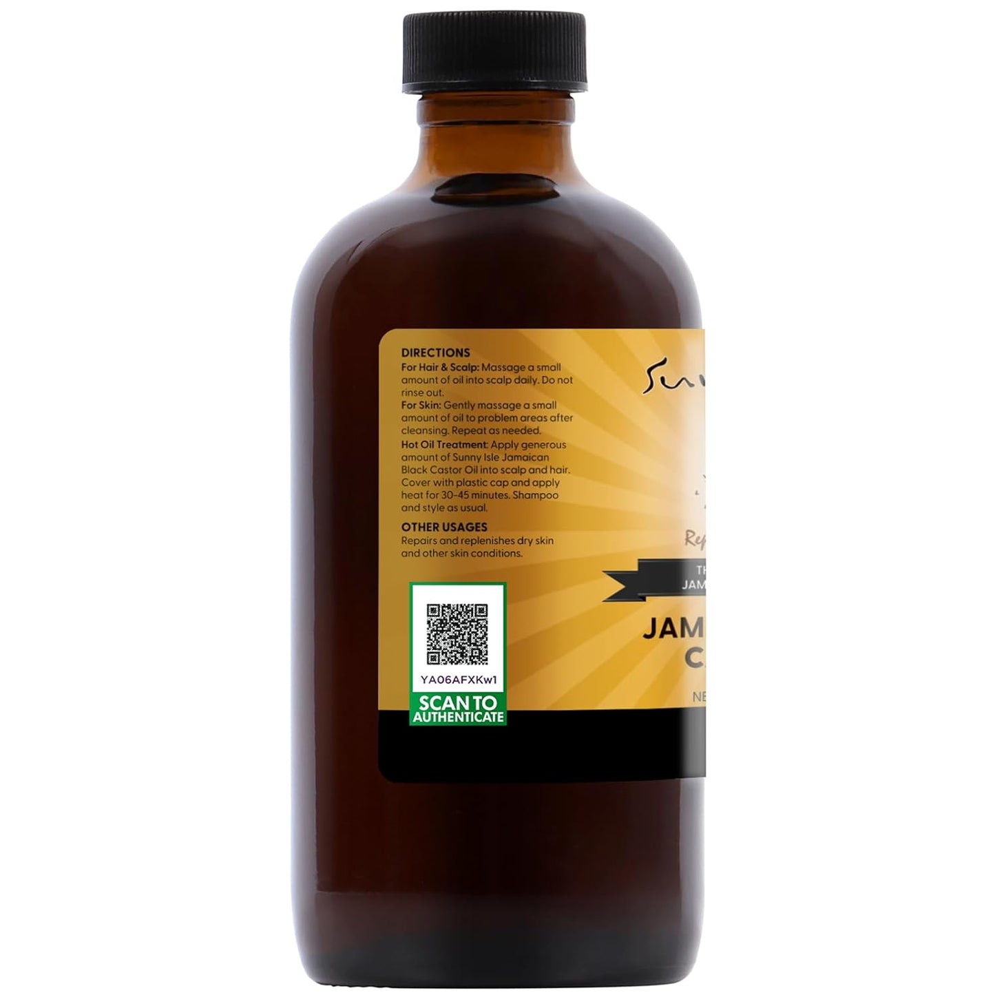 Sunny Isle Jamaican Black Castor Oil - Moisturizing, Thickening, Repairing - 8 Fl Oz