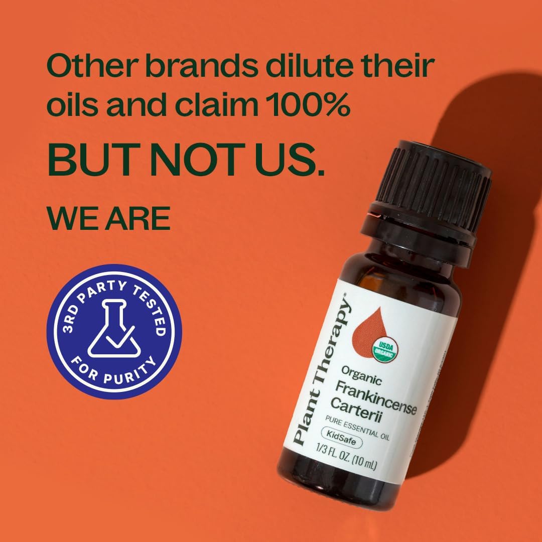 Plant Therapy Organic Frankincense Carterii Essential Oil 100% Pure, USDA Certified Organic, Undiluted, Natural Aromatherapy, Therapeutic Grade 10 mL (1/3 oz)