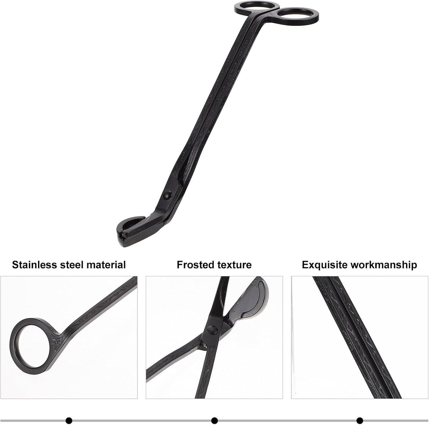 VOSAREA 3 Pcs Stainless Steel Candle Wick Trimmers and Snuffers Set, Matte Black Finish, 18cm Sturdy Multipurpose Wick Clippers for Household Candle Care