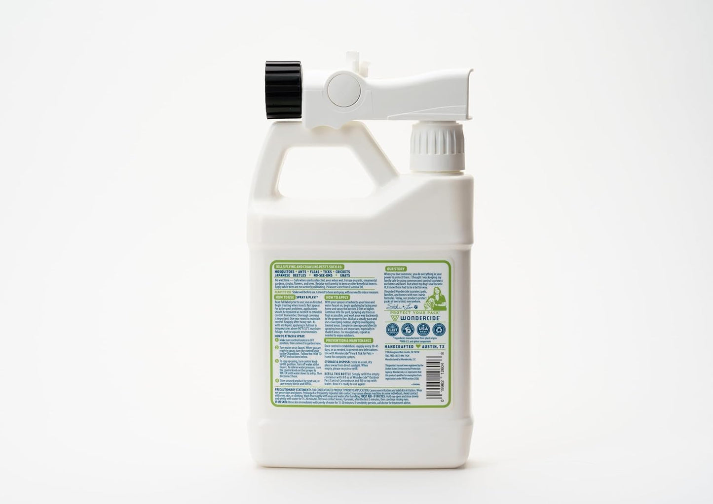 Wondercide - Outdoor Pest Control Spray with Natural Essential Oils - Mosquito, Ant, Flea, Tick, Insect Repellent, Treatment, Killer - Safe Around Pets Kids 32 oz