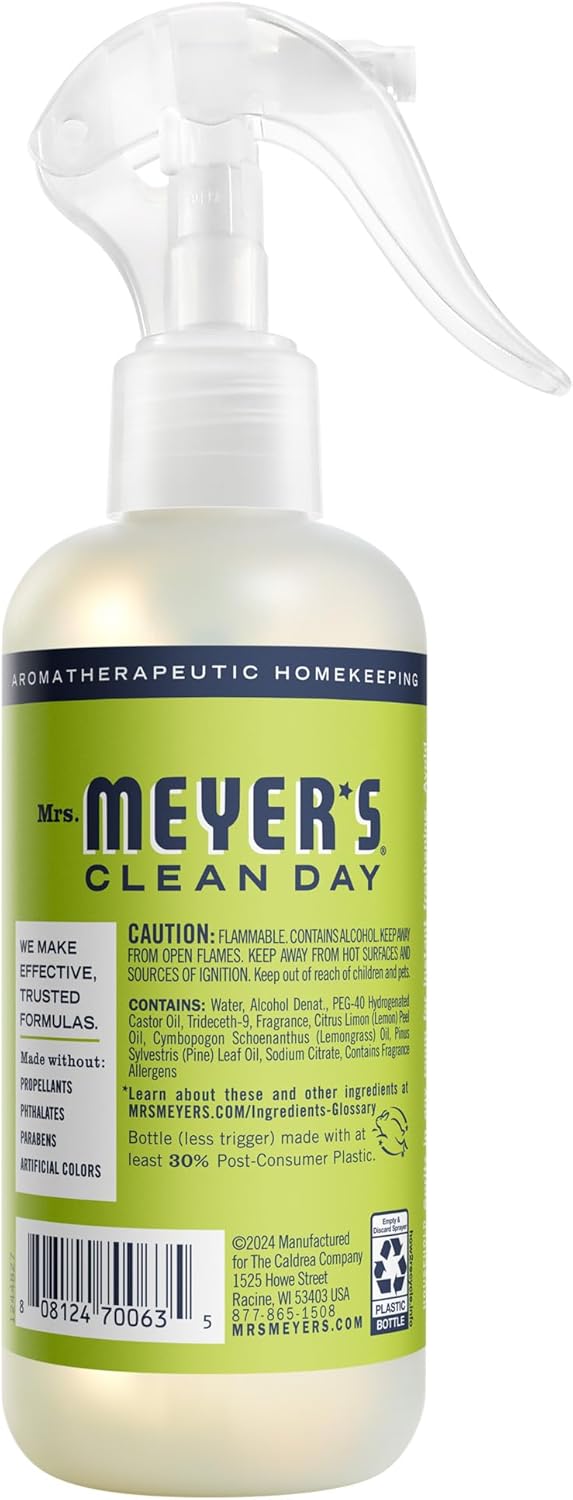 MRS. MEYER'S CLEAN DAY Room Spray, Lemon Verbena Scent, 8 Fl Oz Bottle